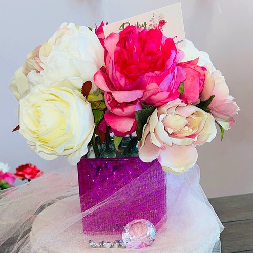 Pretty in Pink Image of Poshy Blooms silk flowers